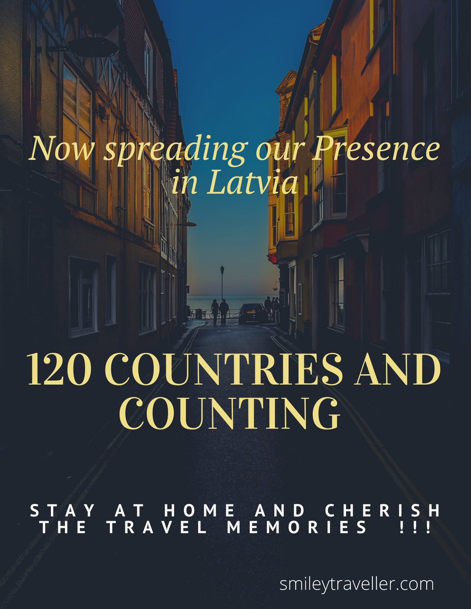 3/3
Thanks to Latvia, that became 120th Country to be on our Visitor list. 

Looks like Latvians are making their bucket list are you?

smileytraveller.com