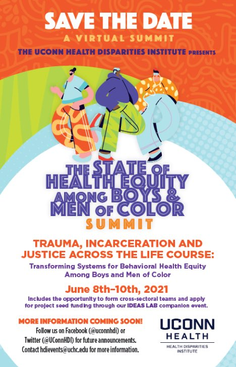 :: We look forward to joining @Wizdomisms for The State of Health Equity among Boys &amp; Men of Color Summit, Transforming Systems of Behavioral Health Equity on June 8-10, 2021 hosted by <a href="/UConnHDI/">Health Disparities Institute</a>.