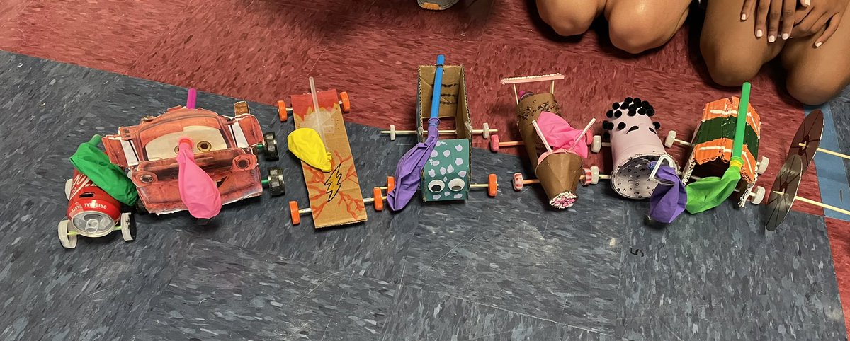 Mrs_DSherwood's tweet photo. Ballon car testing today!  Look at how amazing they are...both the kids and the cars!  ❤️ #nbpcot @NBPSEagles https://t.co/CUII3iiR0I