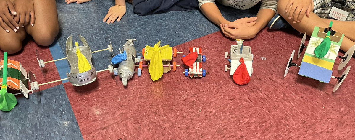 Mrs_DSherwood's tweet photo. Ballon car testing today!  Look at how amazing they are...both the kids and the cars!  ❤️ #nbpcot @NBPSEagles https://t.co/CUII3iiR0I
