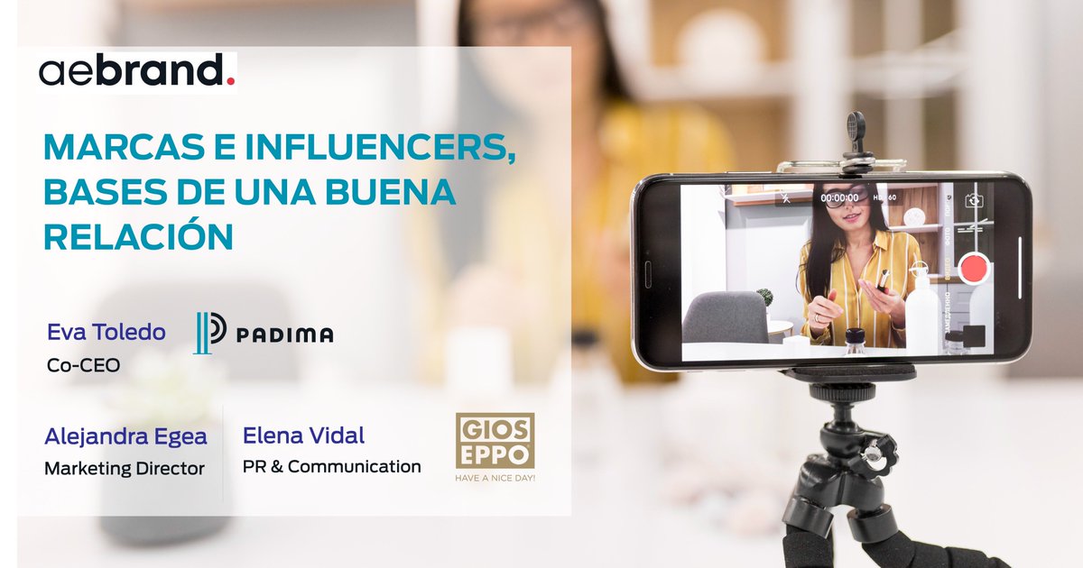 AebrandORG's tweet photo. 🗓️15 junio⏰18 h. #webinar @Padima @Gioseppo ➡️¿Cómo debe ser la relación entre #marcas e #influencers? #BrandSeries
👤@evatoledo15 Co-CEO de @padimateam
👤Alejandra Egea Marketing Director @Gioseppo
👤Elena Vidal PR & Communication @Gioseppo
➡️Inscríbete https://t.co/LJiWenLnr8 https://t.co/DgO2pNduyI