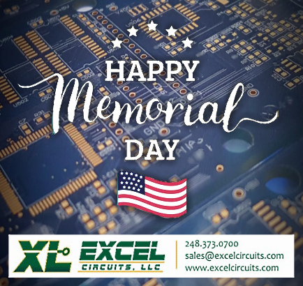 The staff at Excel Circuits is wishing everyone a happy and safe Memorial Day holiday.
We honor all who have sacrificed so we may follow our dreams, and live in peace.
We'll be closed Monday, May 31st and be back Tuesday (like always 🙂 ) 
CALL 248.373.0700 if you need anything!