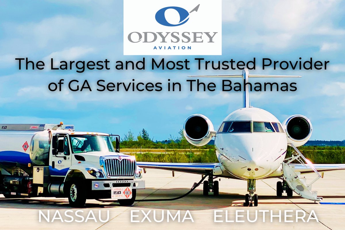 OdysseyBahamas's tweet photo. ODYSSEY AVIATION BAHAMAS- Award Winning FBO. Safety. Service. Excellence. ๐๐ง๐ธโค๏ธ๐ฎโโ๏ธโ๏ธ
https://t.co/XTUxuzRoMN
https://t.co/dxhZgr696x
https://t.co/vjtyWrva78
https://t.co/g4wHzOprQ1
#Nassau #MYNN #Exuma #MYEF #Eleuthera #MYER & #MYEM #NATASafety1st #bizav #avgeeks #Bahamas https://t.co/7HR9isJaPk