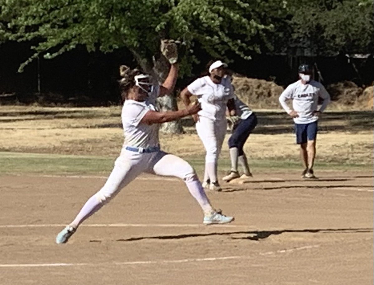 Lexi Holihan take a rip at a pitch from Rylei Trujillo in a non league game Monday. Holihan’s Vista del Lago Eagles topped Trujillo’s Cougars 4-2.  ⁦<a href="/cameronsalerno1/">Cameron Salerno</a>⁩ ⁦<a href="/SacBee_JoeD/">Joe Davidson</a>⁩ ⁦@mesofunblog⁩ ⁦<a href="/VDLSoftball/">Vista Del Lago Softball</a>⁩ ⁦<a href="/center_softball/">Center High School Softball</a>⁩ ⁦