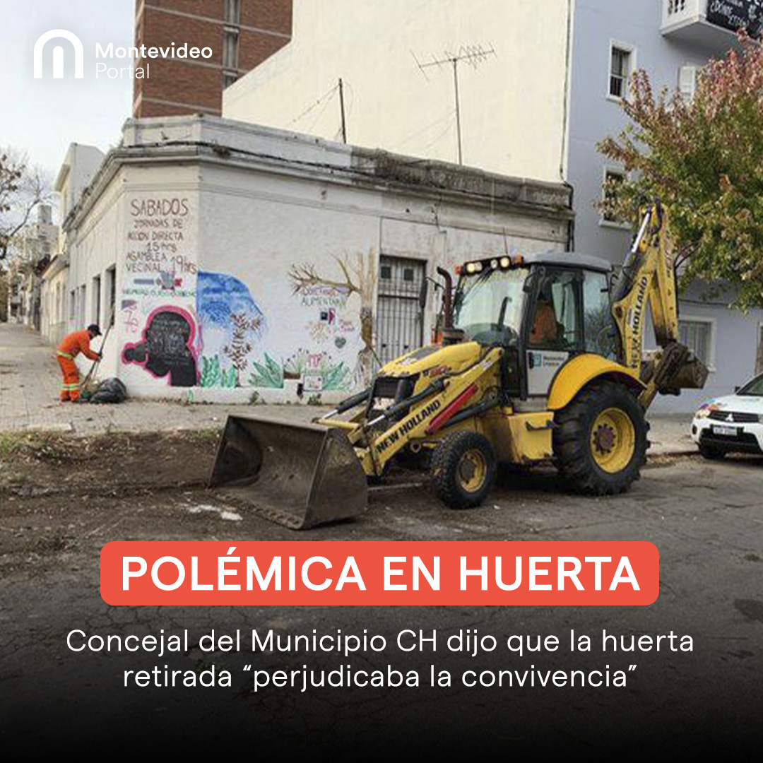 portalmvd's tweet photo. Autoridades del Municipio #CH retiraron una huerta comunitaria ubicada frente al estadio del Club #Nacional de Football. El hecho generó rechazo en vecinos e internautas, quienes criticaron que se haya realizado esta acción con la escolta de la #Policía. https://t.co/huDIlDz5MO