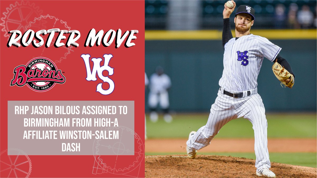 BhamBarons's tweet photo. RHP Jason Bilous gets the call up to Birmingham from @WSDashBaseball!
He'll join the Barons tonight for their first game on the road against the Trash Pandas.
#BuiltinBham | #BacktoBases https://t.co/6A9HJNOT0W