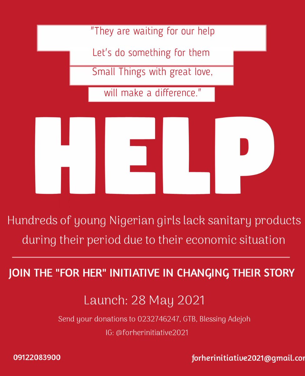Blessingadejoh5's tweet photo. And this was birthed...you can support a girl with at least 500 naira today...thank you
Let us take action together...for a #girl, a daughter, a sister, a lover, a wife, a mother, a friend...for love❣
#period
#worryfreeperiods
#forher
#Worldmenstrualhygieneday https://t.co/fvrvyBj6MK