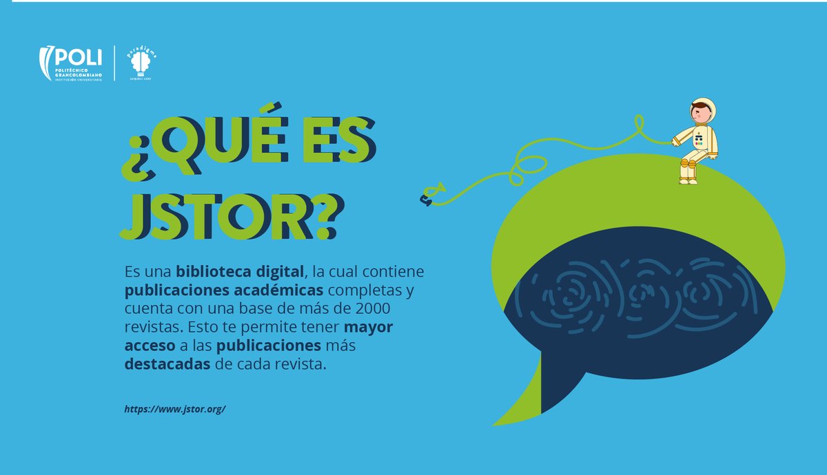 idicPoli's tweet photo. Eres investigador? ¿Sabes qué es JSTOR? Son términos que necesitas saber para ser el mejor investigador https://t.co/FHosxT37nE @ParadigmaPoli @Poligran #research #investigacion #JSTOR #glosario https://t.co/lV3FCAzNC8