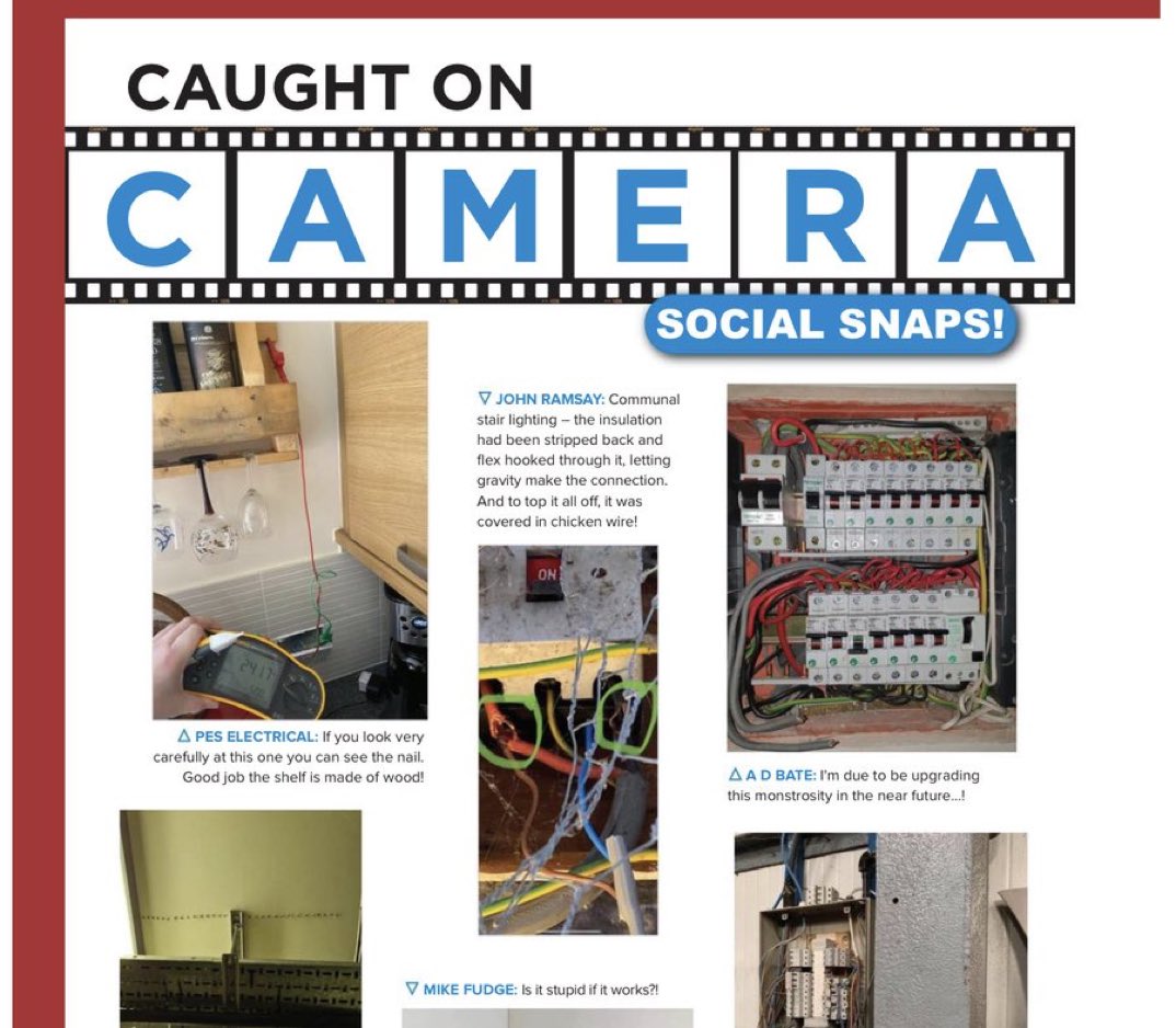 We made the caught on camera section of Professional Electrician Magazine this month