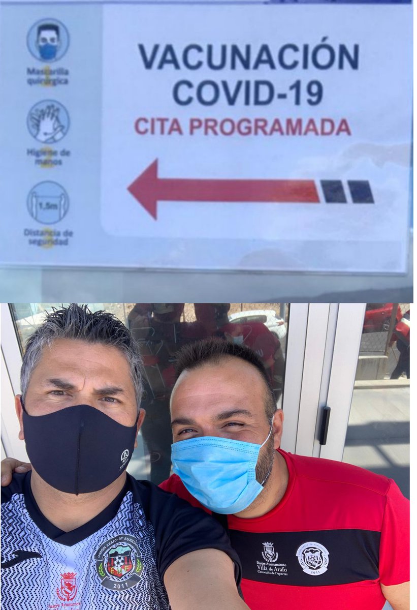 EArafero's tweet photo. #yosímevacuno

📢 Los técnicos de la #EFUniónArafoAux , dentro del colectivo de docentes y técnicos de actividades deportivas y extraescolares, ya han cumplido con el compromiso de la vacunación contra la Covid-19 💉

⚽🔴⚫⚽
#ElSueñoArafero
#SomosIdentidad
#pasiónrojinegra https://t.co/dqsOJrcJy1