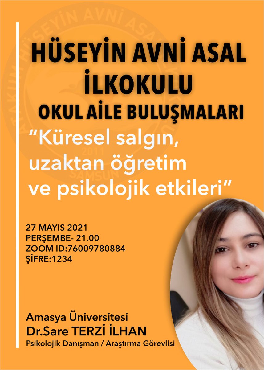 Okul-Aile buluşması kapsamında misafir edeceğimiz @sareterziilhan hocamızla,etkili ve keyifli bir etkinlikte buluşalım.

@CoskunESEN57 @irfanyetik55 @Dursunyurukcu