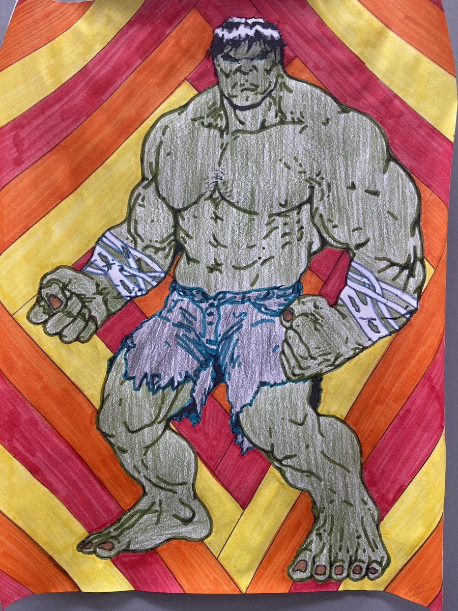 Great goal direct persistence and sustained attention #hulksmash . Let’s get this student work online to celebrate