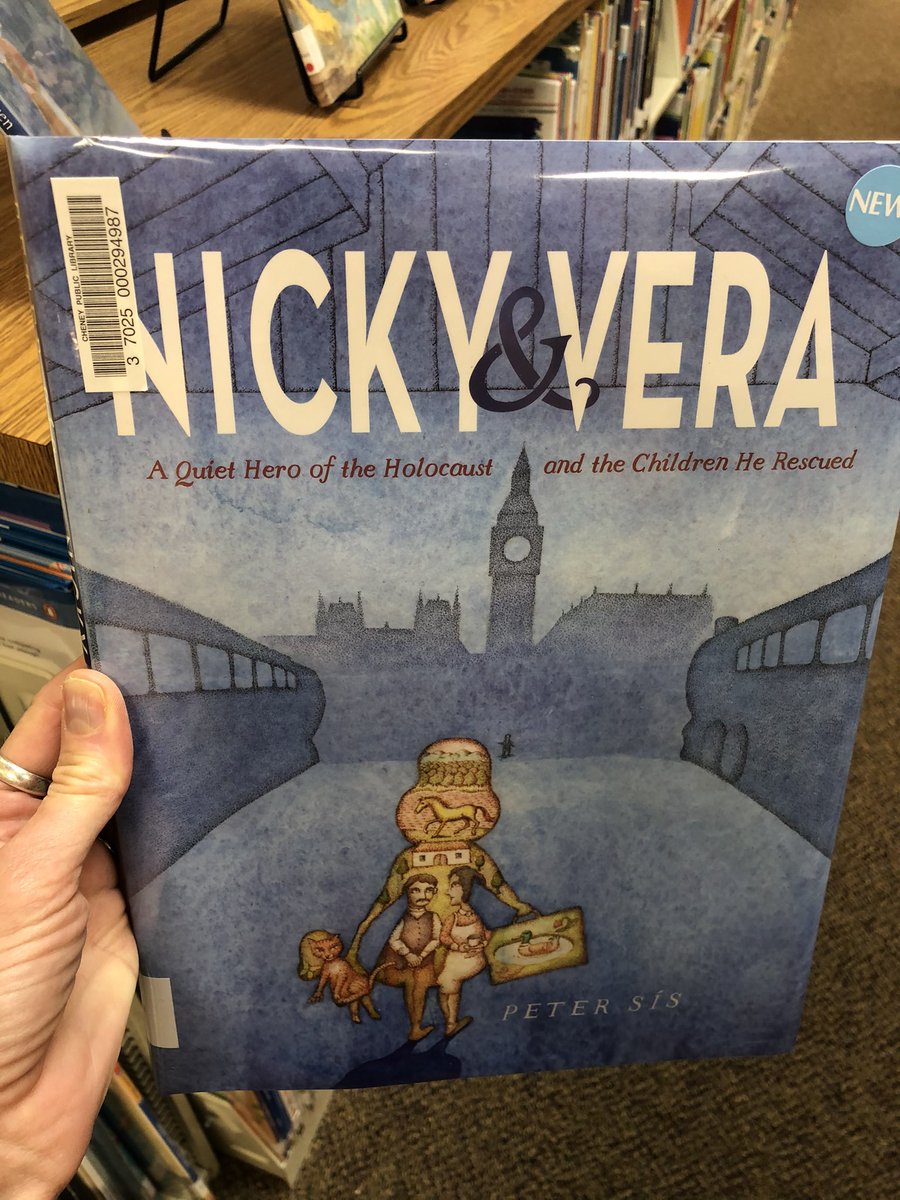 ThisLaurieJo's tweet image. #bookaday #4 Nicky &amp;amp; Vera: A Quiet Hero of the Holocaust and the Children He Rescued by Peter Sis. Adding this beautiful new book @CheneyLibrary to my #classroombookaday Nicholas Winton, rescued hundreds of children from the Nazis, &amp;amp; Vera Gissing, one of the children he saved