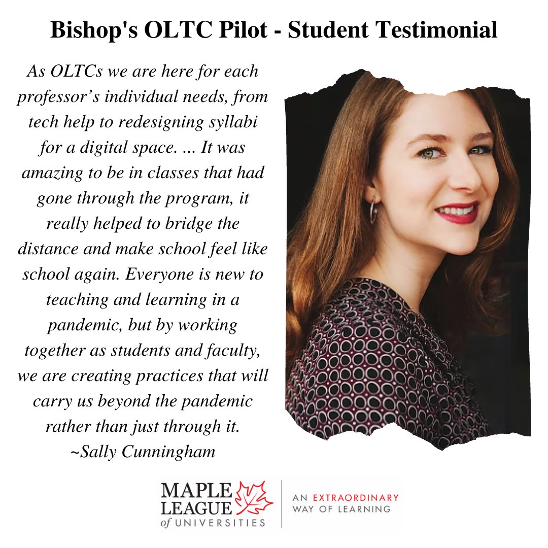 TheMapleLeague's tweet photo. The @UBishops Online Learning &amp; Technology Consultants project provided students with key WIL experiences where they supported professors in designing &amp; delivering extraordinary 21st-century undergrad ed.

When asked about the BU OLTC program Sally Cunningham, had this to say: https://t.co/BwDAex9jHf