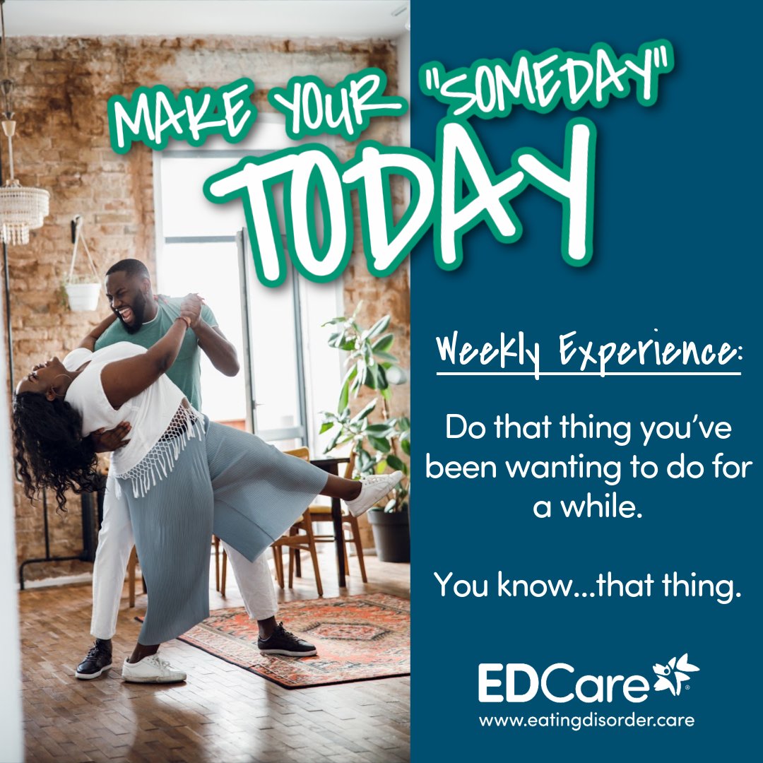 EDCareDenver's tweet photo. When was the last time you spent time doing something you not only enjoyed but have been longing to do? Prioritize yourself and your #MentalHealth by making "someday" happen today!
#SelfCare #EDRecovery #MentalHealthMonth #EDCare #WeeklyExperience https://t.co/VGyWgdhLnS