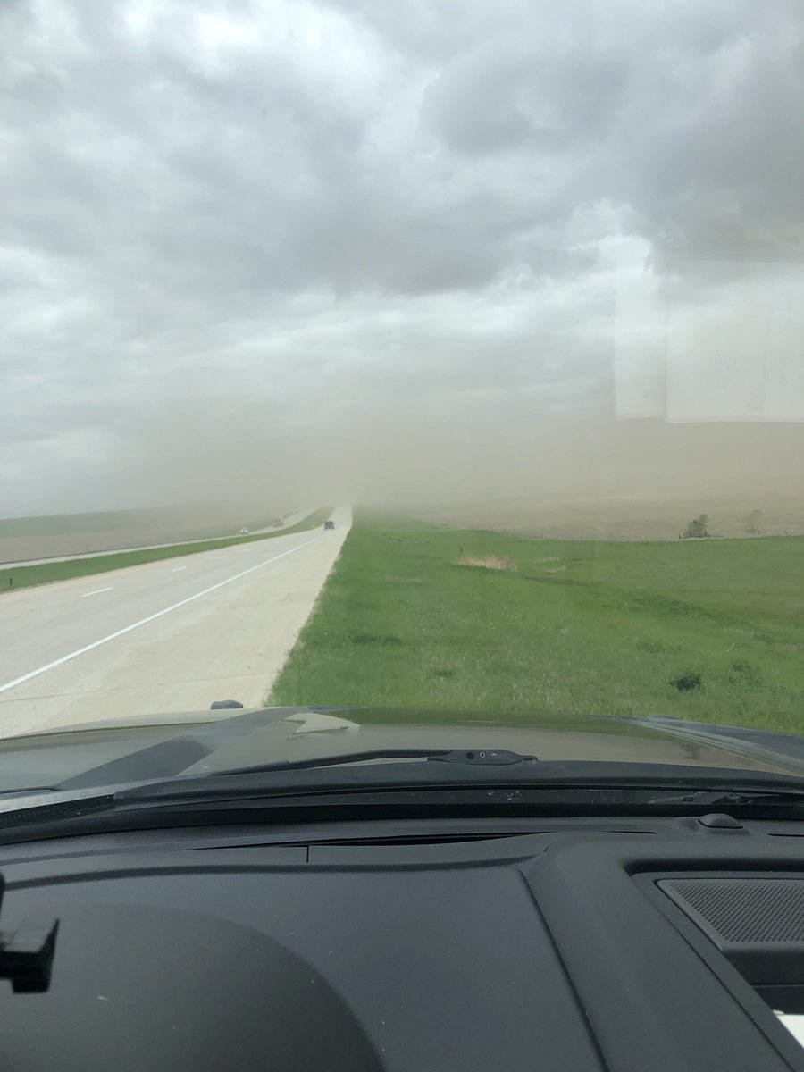 TrooperWade's tweet photo. What a day for wind💨💨💨💨… Drive with caution today!! (6 miles east of Jamestown) #NDHP341 https://t.co/KAO78wDBjI