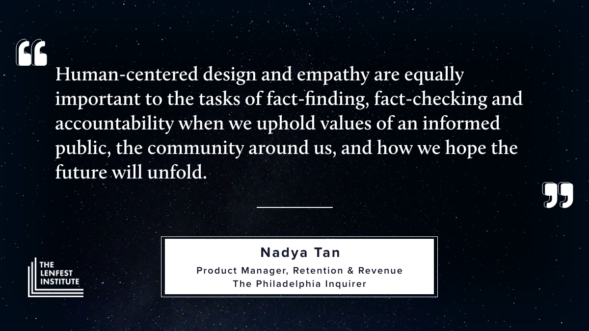 lenfestinst's tweet image. We must continue to break down silos, eliminate bad habits, and get out of our comfort zones in order to create new models for local news, @PhillyInquirer product manager Nadya Tan writes lenfestinstitute.org/diverse-growin…