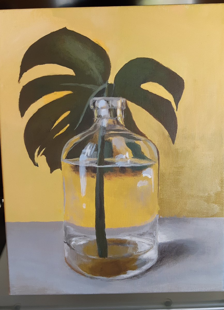 DLunarial's tweet photo. So excited, finally got my reflection painting back from the university! #art https://t.co/iXHLrdFEpd