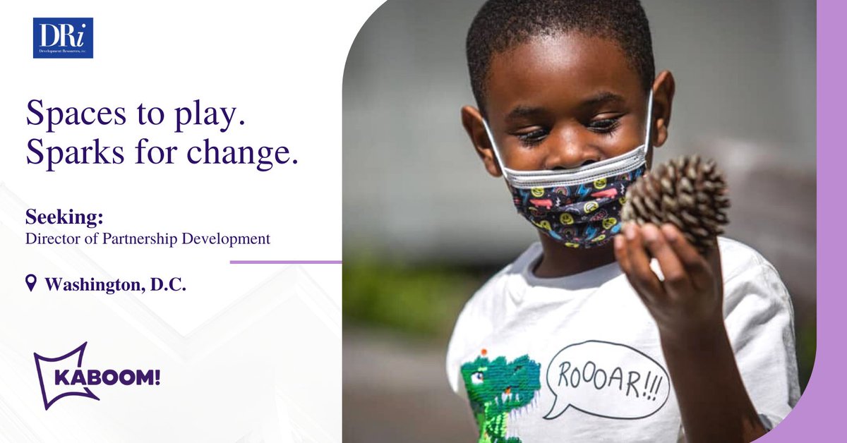 DevResInc's tweet photo. KABOOM! is looking for a Director of Partnership Development. Visit https://t.co/6irF6nOmHV to learn more and apply. https://t.co/sJQAm4NPgu