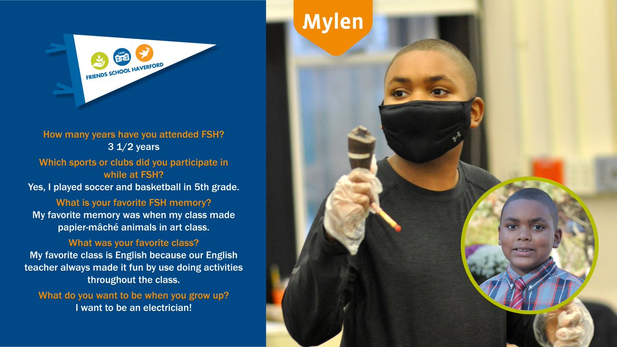 Today we celebrate a member of the Class of 2021. Join us in congratulating, Mylen. Mylen, we hope you'll take everything you learned at Friends School Haverford to speak your truth and use your voice for good in the world.