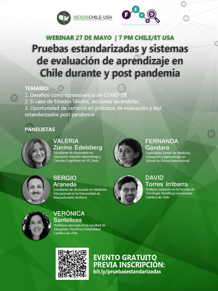 NexosChileUSA's tweet photo. Este jueves 27 de mayo realizaremos el webinar titulado "Pruebas estandarizadas y sistemas de evaluación de aprendizaje en Chile durante y post pandemia" ✍️ 

INSCRÍBETE: https://t.co/lCOuuDmUaK 👈 https://t.co/ocrmJ8rzQQ