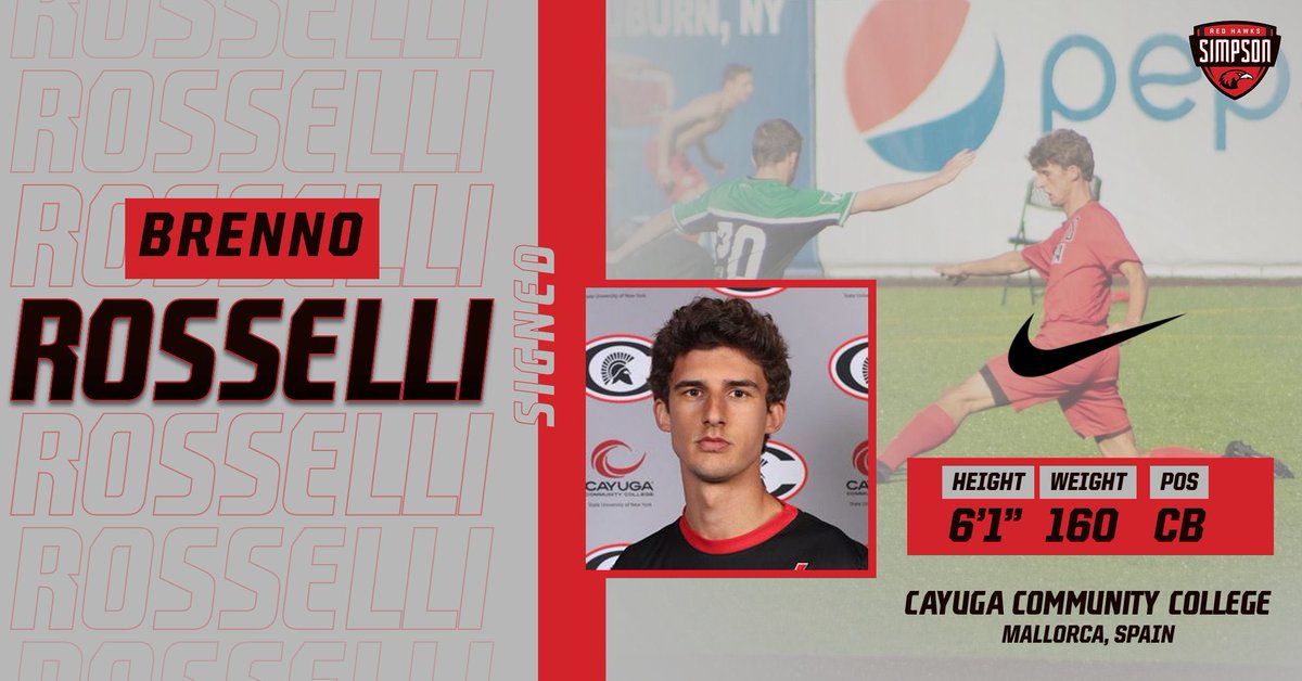 simpsonusoccer's tweet photo. We are very excited to announce the commitment of Brenno Rosselli!! Brenno’s speed and technical abilities will a huge asset to our program! Please help us welcome Brenno to the @simpsonredhawks family!!! #committed #purpose #familia https://t.co/edsVezM6yh