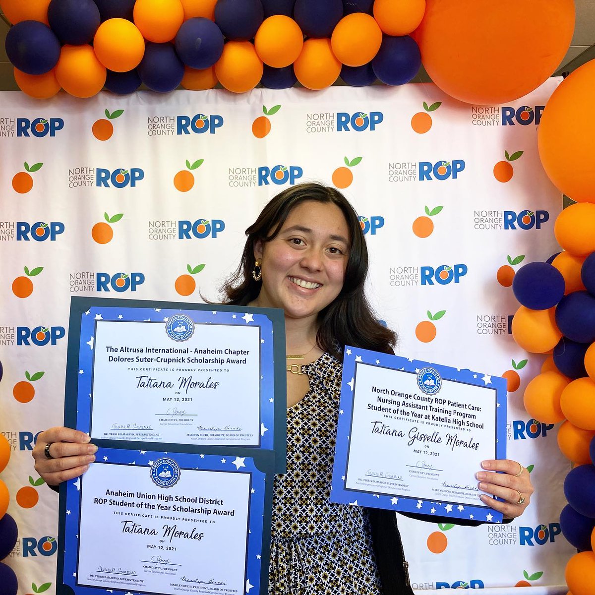 ⭐️Congratulations to Tatiana Morales, <a href="/AnaheimUHSD/">Anaheim Union High School District</a> <a href="/NorthOCROP/">North Orange County ROP</a> Student of the Year!⭐️