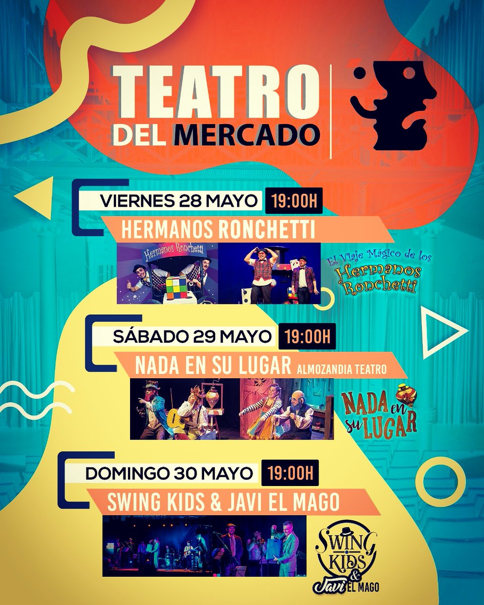 📰 ¡NOTICIA ÚLTIMA HORA!
¡¡¡ ALMOZANDIA TEATRO en el 🎭 TEATRO DEL MERCADO de Zaragoza,  este viernes 28 y sábado 29 de mayo. 
Almozandia Teatro cubriremos la baja por enfermedad de la compañía que estaba programada estos dos días....Y lo haremos con dos de nuestros espectáculos.