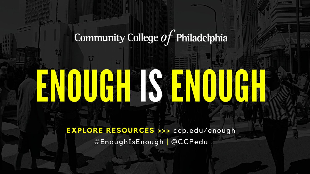 CCPedu's tweet image. Today marks one year since George Floyd was killed in Minneapolis. We as a College reaffirm our commitment to education in the pursuit of social justice and encourage everyone to explore these resources: ccp.edu/enough #EnoughisEnough