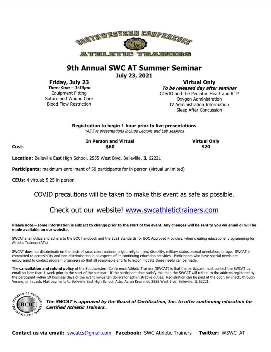 SWC_AT's tweet photo. Here it is our 9th Annual Summer Seminar! Quality ceu’s at a great price. https://t.co/xFDcr2njf5. #ATLearn https://t.co/TmMKSR3pow