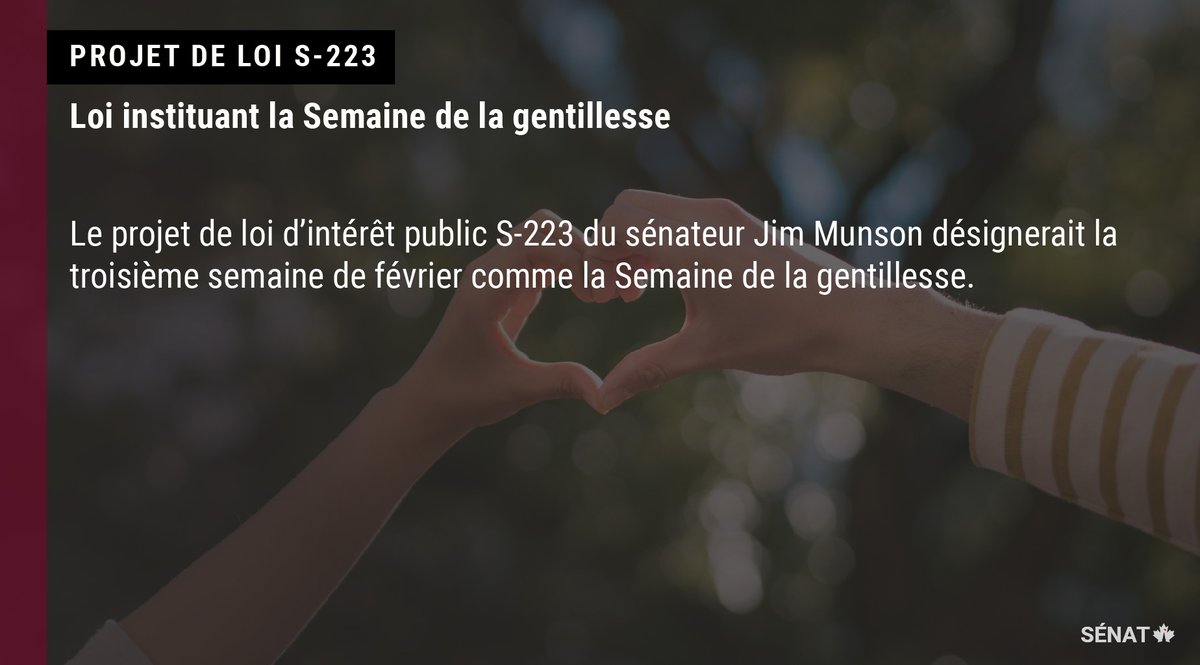 SenatCA's tweet image. Le Sénat a reçu un message l’informant que la Chambre des communes a adopté le projet de loi #S223 de @SenatorMunson sans amendement : ow.ly/bBXZ50EV8EC

#SenCA #polcan