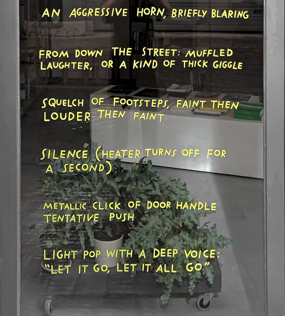 ICYMI - Artist <a href="/chrisunkim/">christine sun kim</a> recently curated  “Activating Captions,” an online platform and physical window display that critically engages with captioning as a singular artistic form of expression, featuring a slew of incredible artists on rotation. 
Visit buff.ly/2RM9Dan