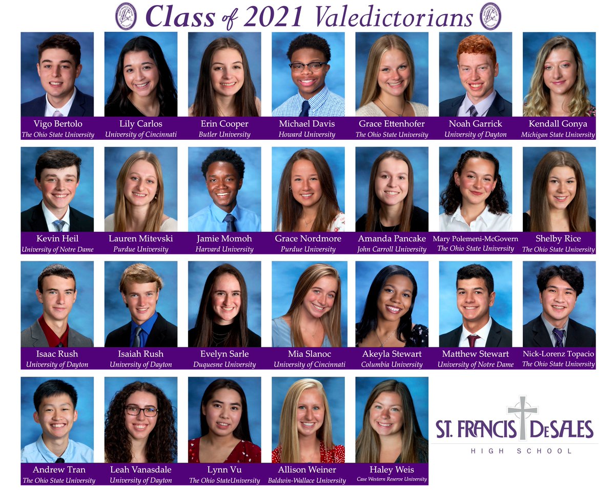 SFDStallions's tweet photo. Congratulations to our #SFDClassof2021 Valedictorians!  These 26 individuals maintained a cumulative GPA of 4.150 or higher over the course of four years. https://t.co/UsacLWyVOD