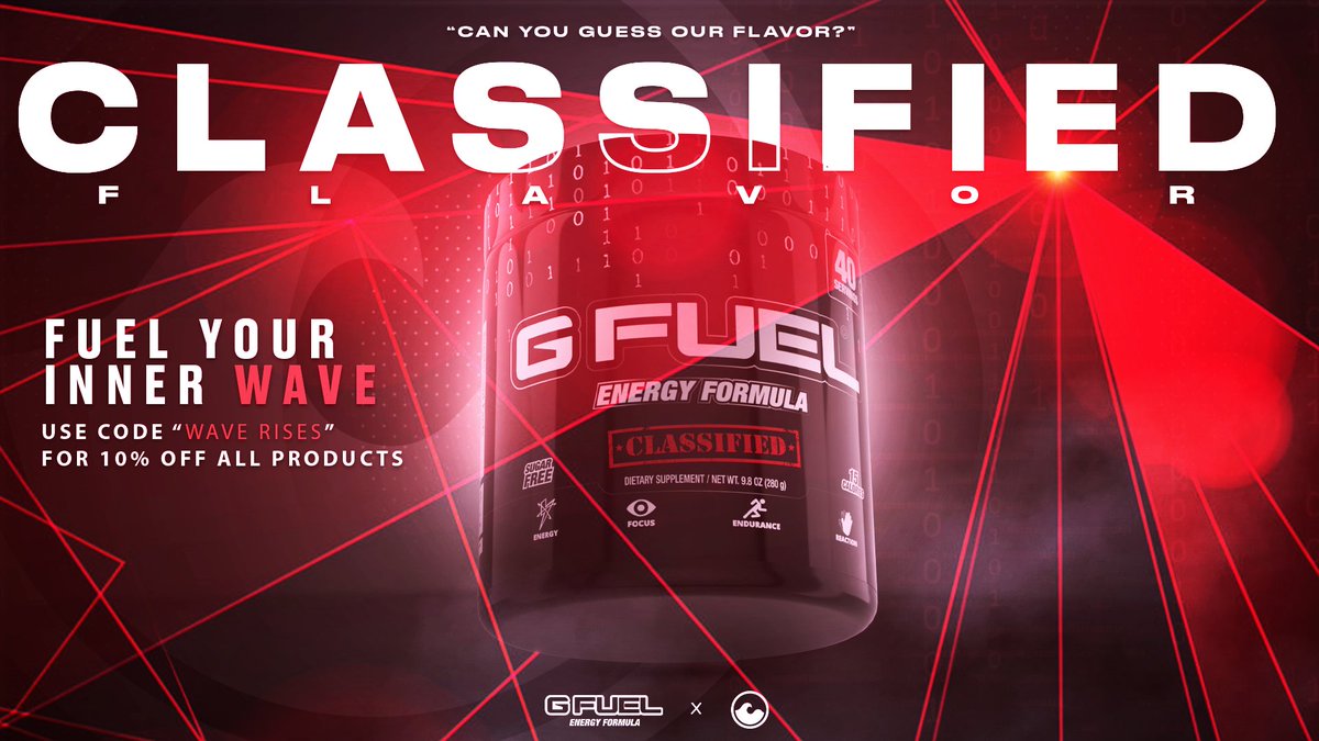 Fuel your inner wave 🌊 

The flavour is classified but the goal for us is not 😈

#WaveRisesForGFuel 

🎨 - @RalaDesigns 
👤 - @BrrayV &amp; <a href="/GFuelEnergy/">G FUEL®</a>