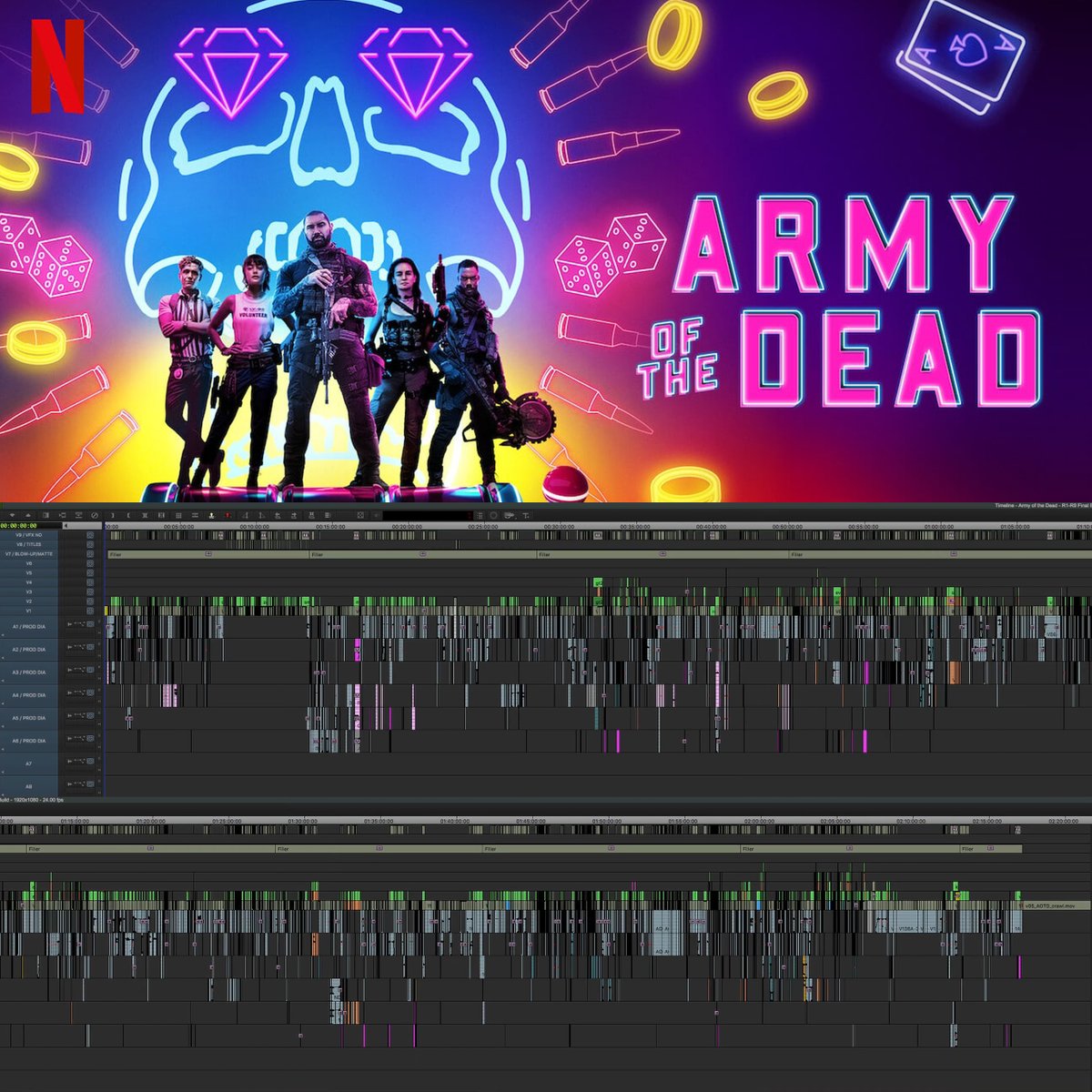 Avid's tweet photo. 🎞️ Editor Dody Dorn,ACE, shares her Media Composer timeline for Army of the Dead

▶️ https://t.co/WTSlYp6T4j

#timelinetuesday #armyofthedead #editing #filmmaking #zacksnyder #movies #avid https://t.co/skzMaekmcT