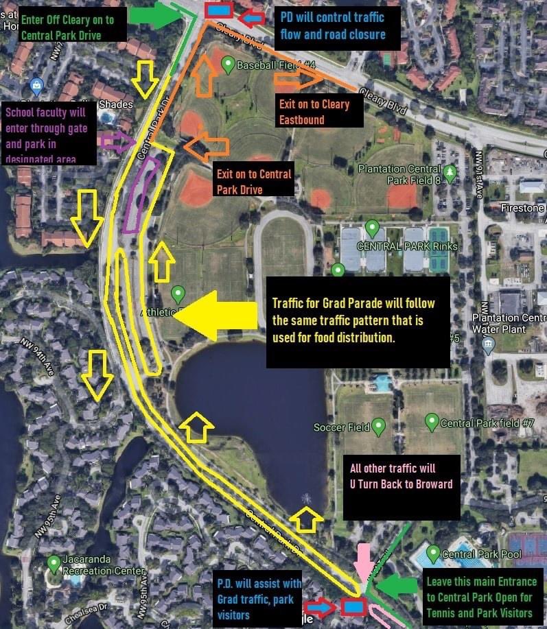 sphs_2021's tweet photo. SPHS SENIOR Parade sponsored by the City of Plantation… seniors get your caps &amp; cars decorated &amp; have some FUN!! 💜💛🎓💜💛🎓 https://t.co/ud0TZYNoS0