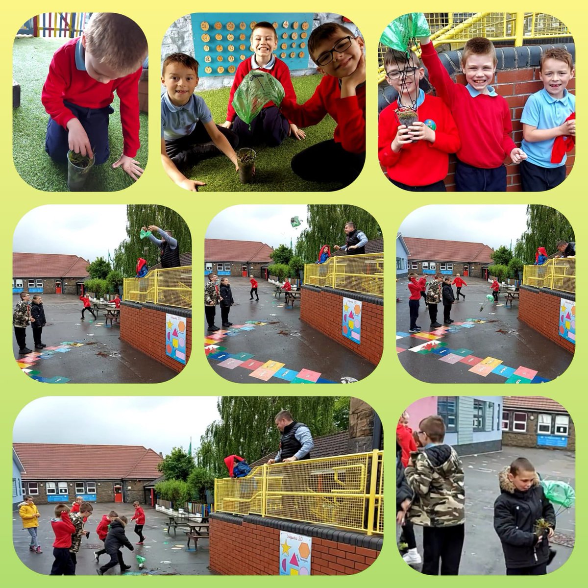 PentrerGraig's tweet photo. Dosbarth Mercury- Egg drop challenge, we had an eggcellent time designing and creating! A cracking time was had by everyone! #pgpoutdoorlearning https://t.co/WnFF6o2s5H