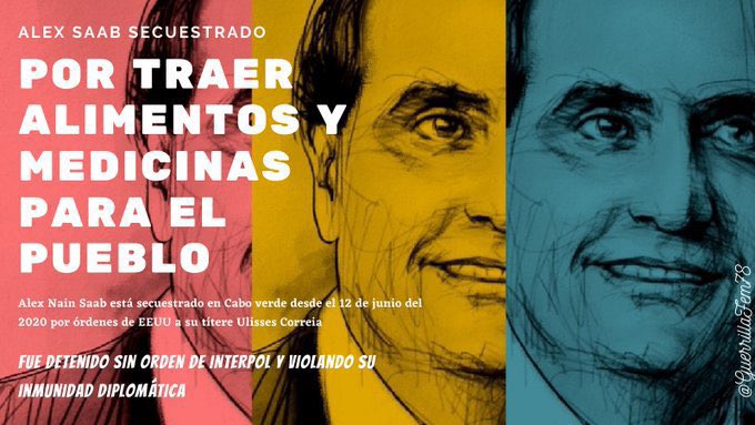 BilbaoRangel's tweet photo. Por ajudar o povo da Venezuela hoje na África, nosso #EmbassadorSaab foi sequestrado por 3️⃣4️⃣7️⃣ dias sem que seus advogados pudessem falar com ele. Pedimos à CV🇨🇻 rapidez em sua JUSTIÇA e SOBERANIA em suas ações.
@NAkufoAddo @PrimatureRwanda @PMEthiopia @pm_ucs @ONU_es https://t.co/rcVK04FdUR