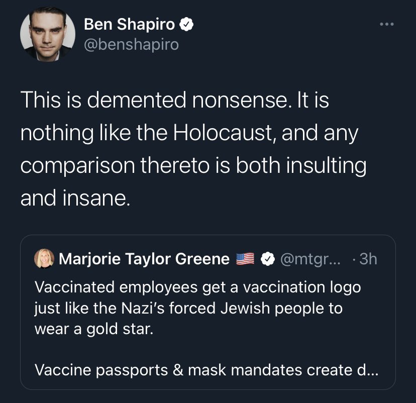 mattxiv's tweet photo. it is a weird day when i agree with ben shapiro but here we are https://t.co/xtsWyburZ5