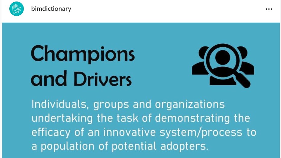AcvBoch's tweet photo. Are you a #BIMchampion or a #BIMdriver ... #BIMdictionary #DigitalStepsNEIS https://t.co/RWFZgEb2kH