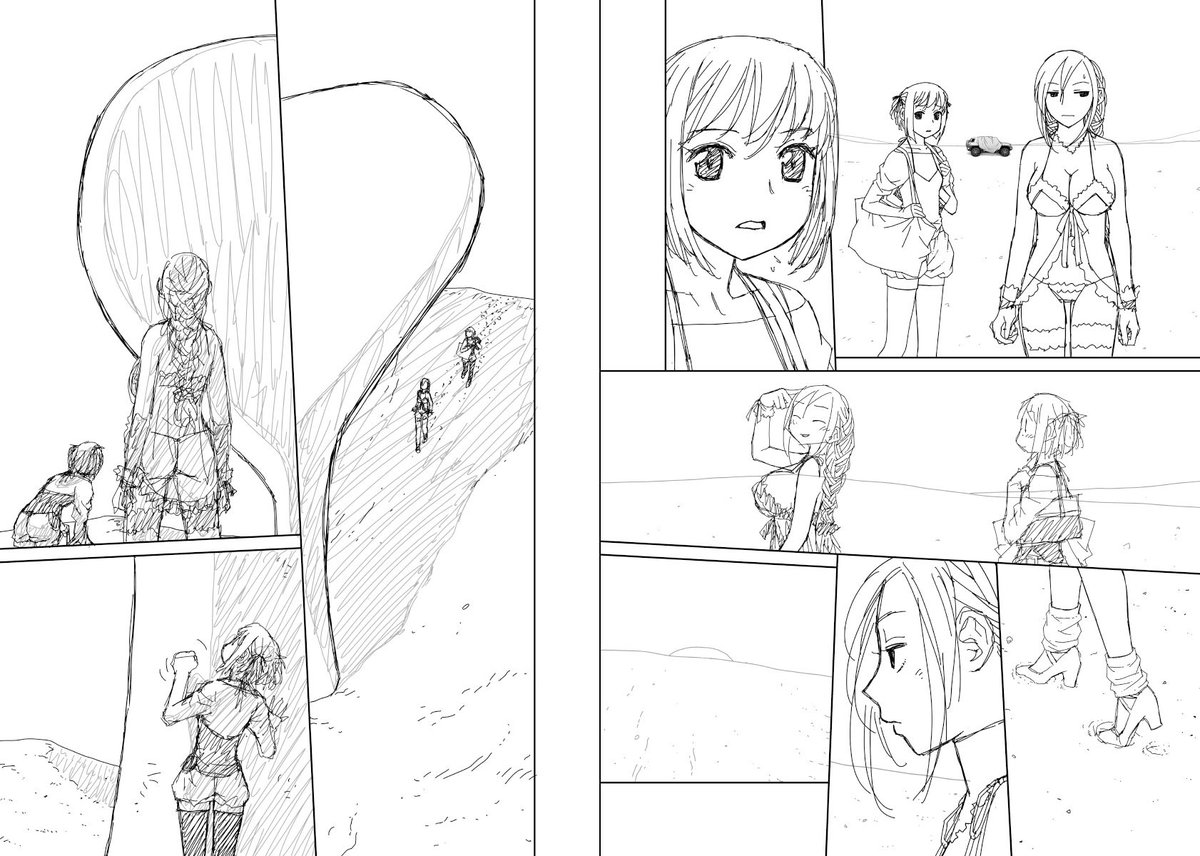 もうすぐ朝…おはようございます
明るくなるのずいぶん早くなってきましたが、オイラはいつも通り今から寝るところです😅
おやすみなさい😴

その前に、見開き単位で作業してた連載の下描き台詞フキダシ擬音無しバージョン…52など↓ 