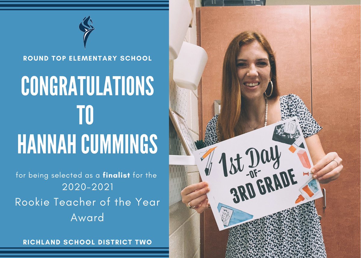 R2Recruits's tweet photo. Help us recognize, celebrate & congratulate Hannah Cummings, 3rd grade teacher from @RTEFlightStatus and one of our three Rookie Teacher of the Year finalists! The 2020-2021 Rookie Teacher of the Year, presented with @HRBlock, will be announced on Friday, June 4. #PREMIERstatus https://t.co/Y79oeDNeCU