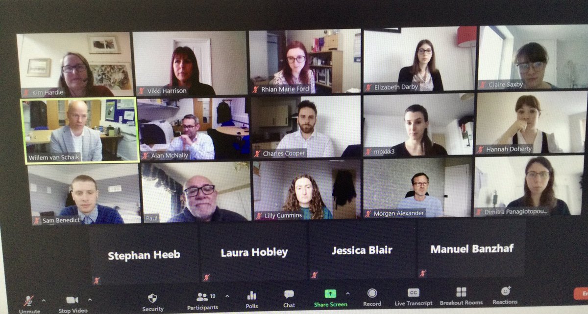 Great presentations from our 1st year PhD students this afternoon. Well done to all 👏 Looking forward to seeing everyone in person soon 😊