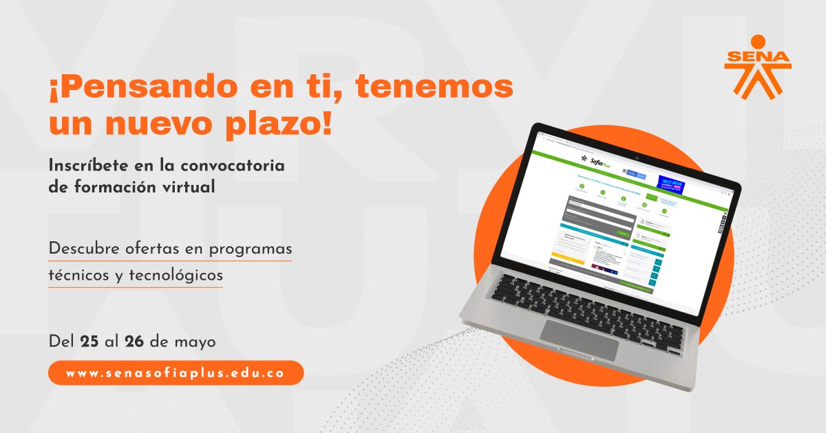 SENA_Caldas's tweet photo. Aún tienes tiempo para inscribirte a nuestros programas virtuales https://t.co/kdqOBRZSJp
