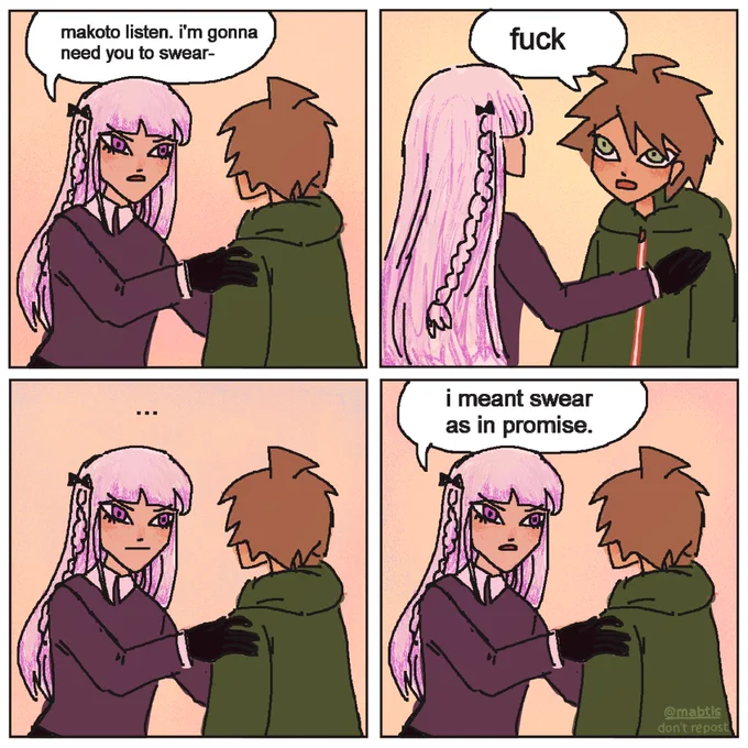 [ danganronpa ] sorry for posting old art but i was a genius for this i think 