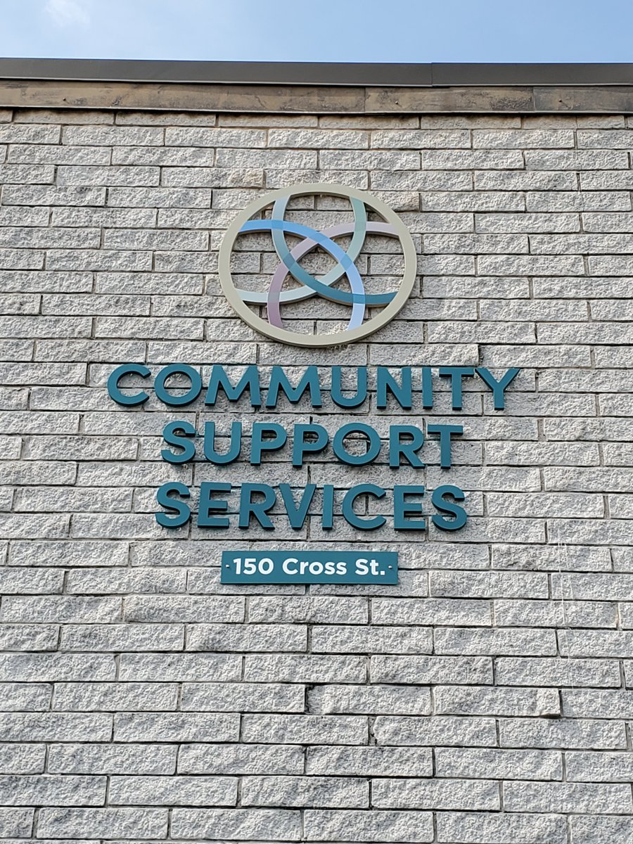 Thanks to Lettergraphics for installing our final sign (this one on the south side of our Cross St. building). We love it! Thanks to <a href="/TRIADadv/">TRIAD</a> for the design. #newlook #refresh #signage #communitysupport