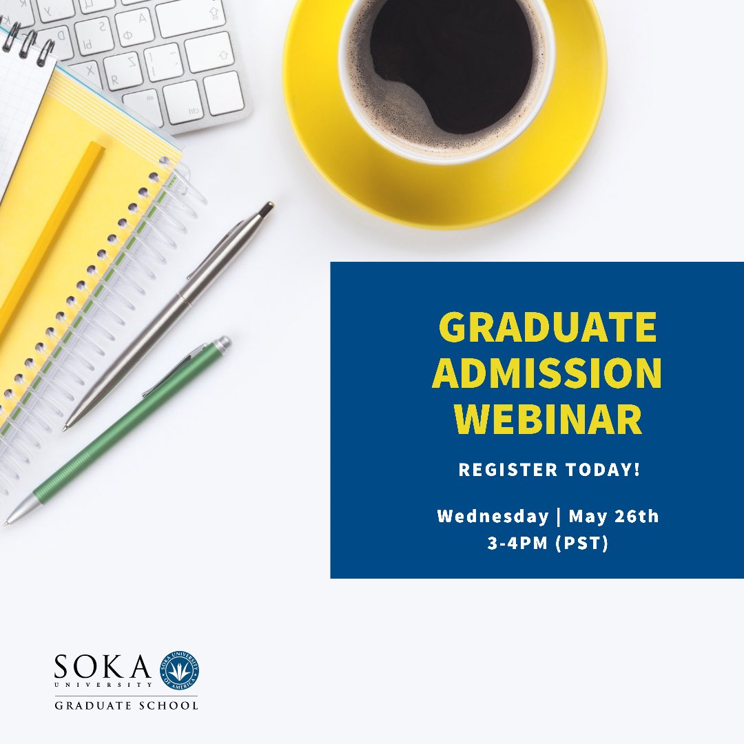 Soka_GraduateMA's tweet photo. Alumni Series:

Interested in how our alum have gone off to pursue a PhD? Join us for an informative webinar tomorrow, May 26th. Register today by using the link below. 

https://t.co/voqbskw8Z1 

#SokaUGraduateSchool https://t.co/m18eG7nFuS