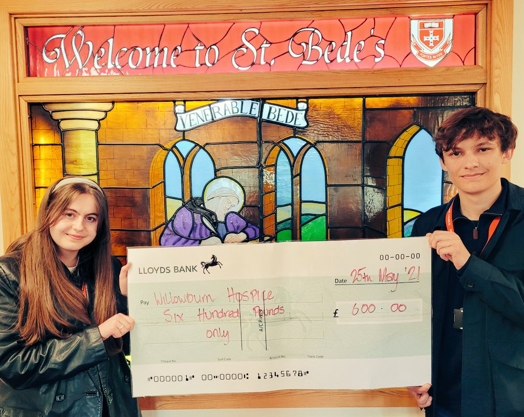 This week we say a Bye For Now to Yr13. A Bye For Now like no other. Virtual Liturgy it is but, we still have  week of joy and celebrations, what a way to begin those celebrations - £600 Donation collected by 6th Form for an incredible local Hospice <a href="/bwcet/">Bishop Wilkinson Catholic Education Trust</a> <a href="/St_Bedes/">St Bede's Lanchester</a> <a href="/Willow_Burn/">Willow Burn Hospice</a>