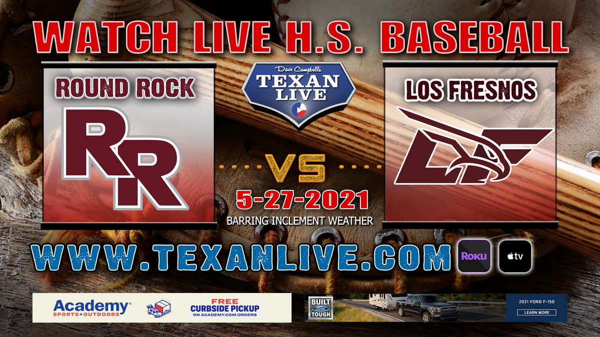 Texan_Live's tweet image. Regional Semi-Finals 1Game Series Baseball
Round Rock vs Los Fresnos
Link to the Game: bit.ly/34eEW07

@rrhsbaseballtx @RoundRockISD @LosFresnosCISD @lfalconbaseball
