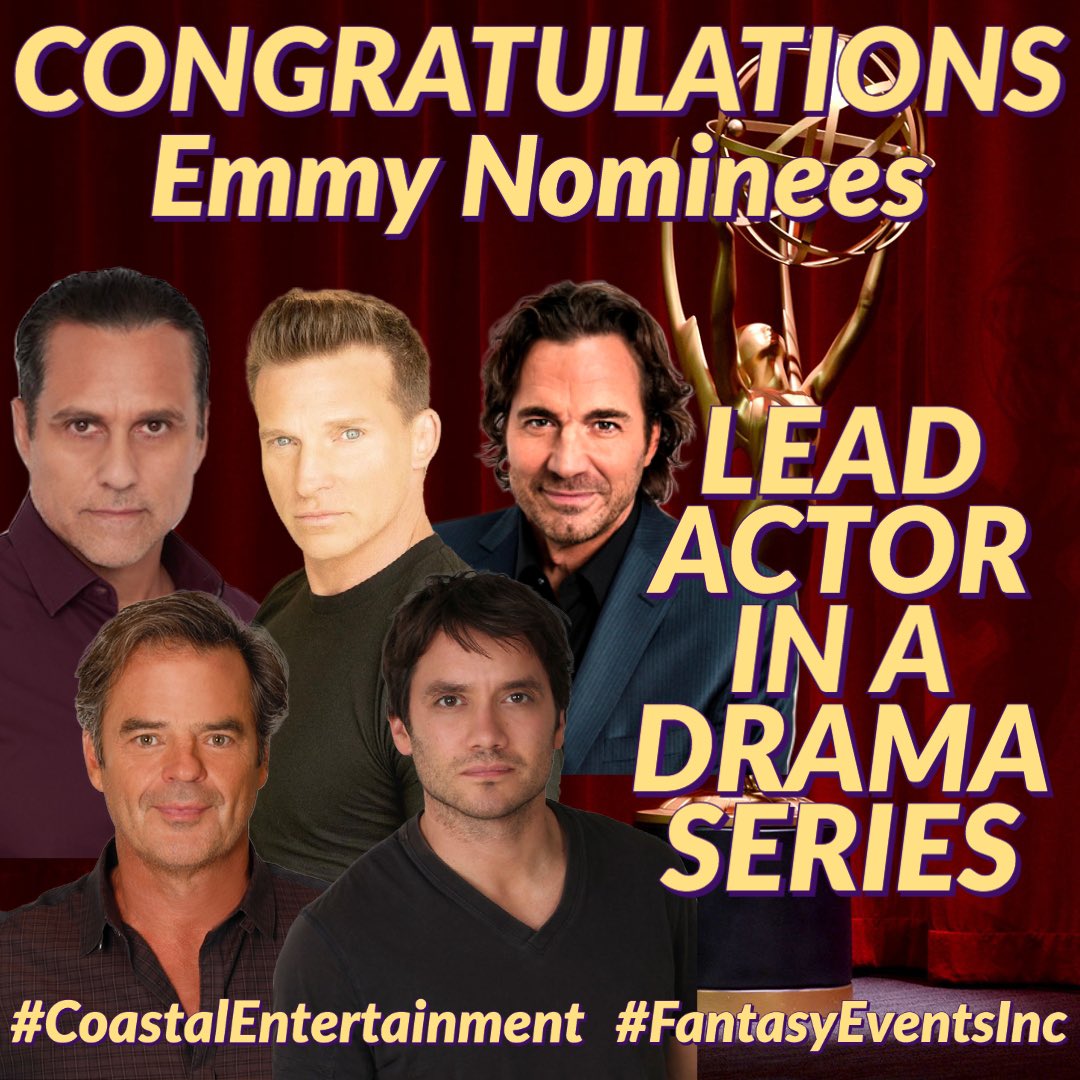 coastalent1's tweet photo. Amazing news- each and everyone one of these men deserve a #DaytimeEmmy 💪💪Congratulations to all @MauriceBenard @1SteveBurton @Iamthorstenkaye @wallykurth @dom_zamprogna https://t.co/faiHU3wJGM